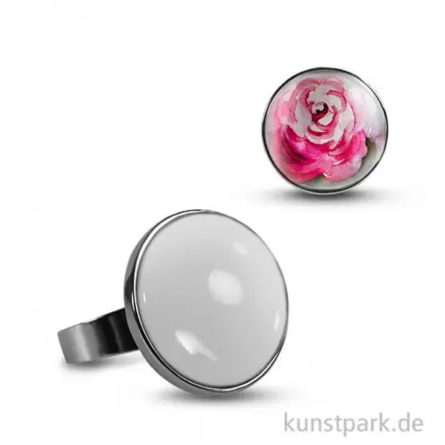 Cabochon Fingerring Rund - dm 21mm - Silber Expressversand