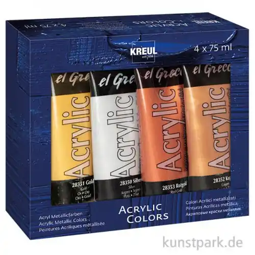 KREUL el Greco Acrylfarben Set - Metallic, 4 x 75 ml Saisonangebot