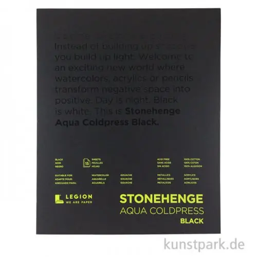 Stonehenge Aqua BLACK Textured, Aquarellblock 300g Großhandel