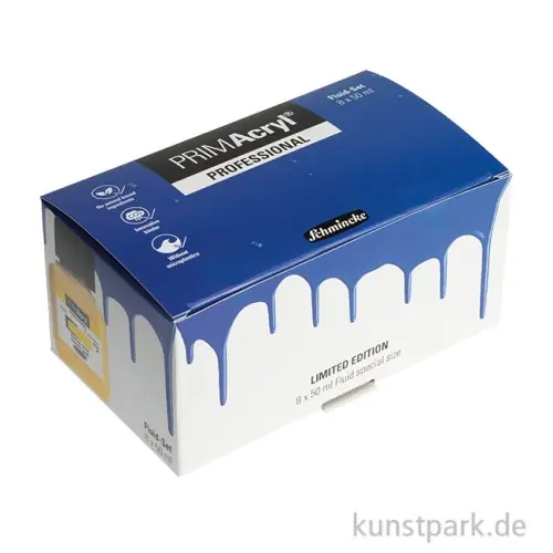 Schmincke PRIMAcryl Fluid Starter Set, Flüssige Acrylfarben, 8 x 50 ml Sonderangebot