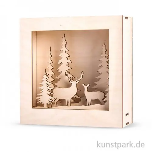 Neue Ware Holzbausatz 3D-Motivrahmen - Winterland, 20x20x6,6 cm, 14-teilig
