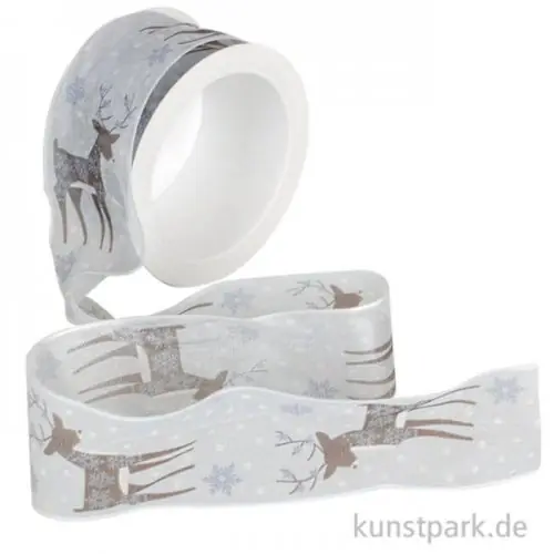 Preisknaller Hotex Chiffonband mit Draht - Hirsch Hellblau - 40 mm x 2 m