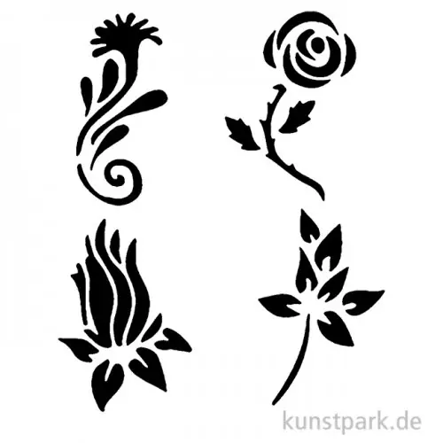 Bodypainting-Schablonen Set Flowers Begrenztes Angebot