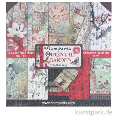 Super-Preis Stamperia Scrapbooking Pad - Oriental Garden, 30,5 x 30,5 cm, 10 Blatt