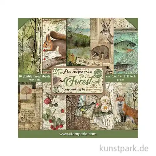 Preis Gesenkt Stamperia Scrapbooking Pad - Forest, 30,5 x 30,5 cm
