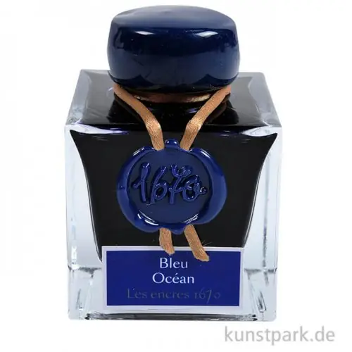 HERBIN Luxus Schreibtinte 1670 mit Goldschimmer - Oceanblau, 50 ml Wochenendangebot
