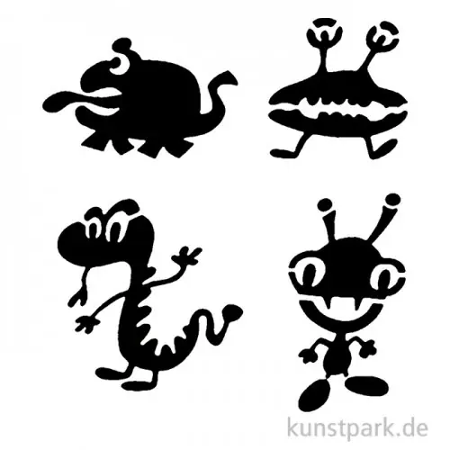 Bodypainting-Schablonen Set Aliens Top-Preis