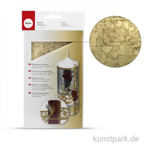 Wachsfolie - Altgold, 20x10 cm, 1 Stück Ausverkauf