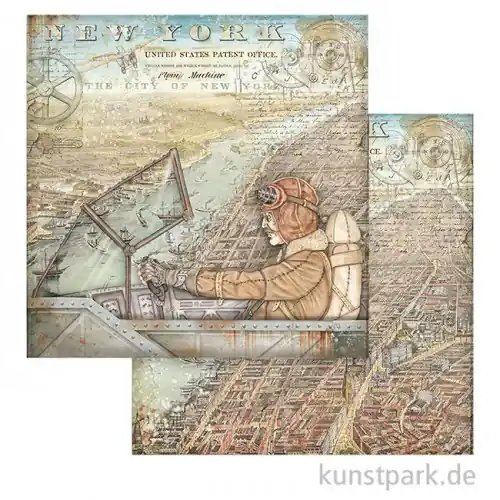 Heute Kaufen Stamperia Scrappapier - Sir Vagabond Aviator New York 30,5 x 30,5 cm