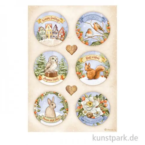 Stamperia Reispapier - Winter Valley Rounds, DIN A4 Top-Seller