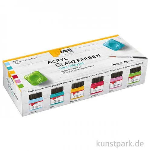 Preiswert KREUL Acryl Glanzfarben Set - Color Living, 6 x 20 ml