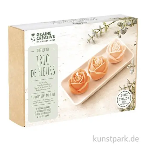 DIY Set - Kerzen Blumen Trio mit Keramikschale Angebot