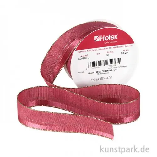 Uniband - Dekoband mit Goldrand - 25 mm x 3 m Jetzt Bestellen