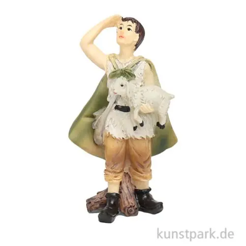 Nur Für Kurze Zeit Krippenfigur - Hirte mit Lamm, 9 cm
