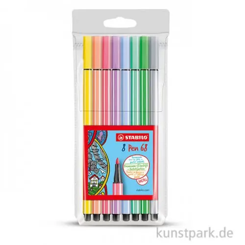 Limited Edition STABILO Pen 68 Filzstift 8er Etui Pastell
