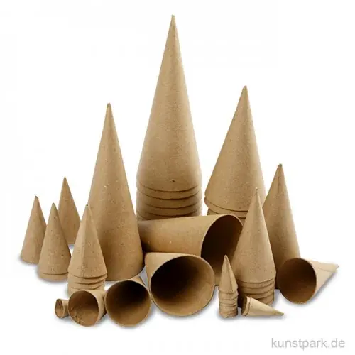 Finale Aktion Pappkegel - Sortiment Rund, Größe 4-20 cm, 50 Stück sortiert