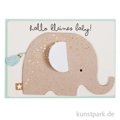 Gratis Versand Good old friends - Elefanten Baby Karte, Hallo kleines Baby