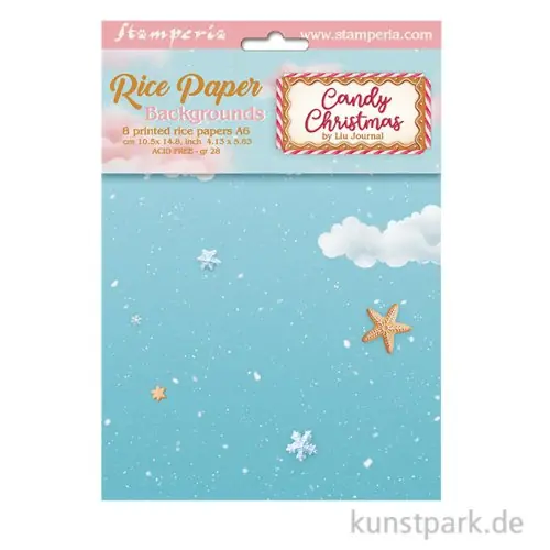 Sale Stamperia Reispapier Selection - Candy Christmas Backgrounds, A6