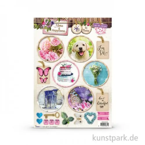 Home & Happiness Designpapier - Rund 2 - gestanzt, DIN A4, 200g Nur Heute