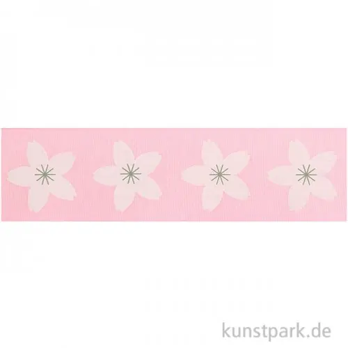 Taftband - Sakura, Kirschblüten, Rosa, 3m Expressversand