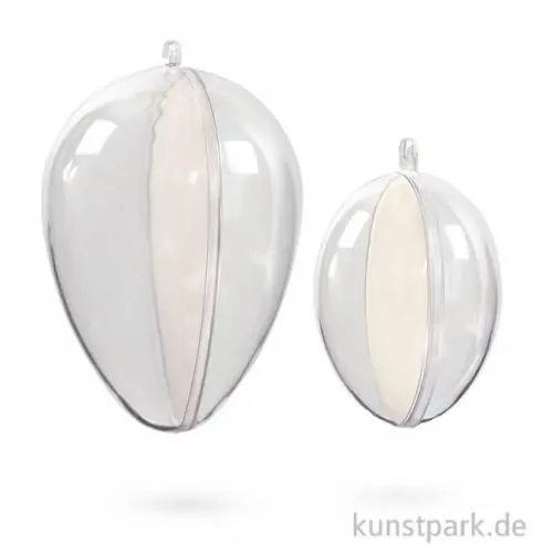 Kostenloser Rückversand Deko-Ei aus Kunststoff, zweiteilig