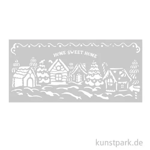 Knallerangebot Stamperia Schablone - Candy Christmas Village, 12 x 25 cm