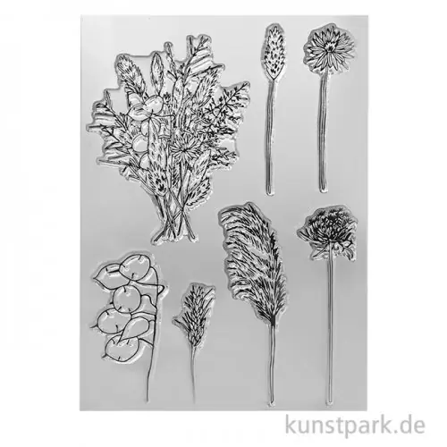 Rabatt CraftEmotions Clear Stamps - Trockenblumenstrauß und Zweige, DIN A6