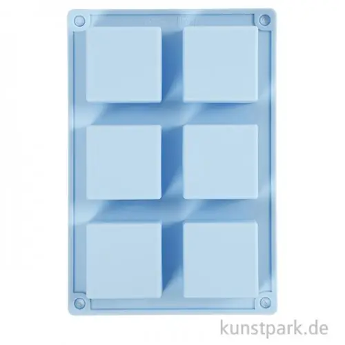 Gratis Versand Silikonform - 6 Quadrate, 21,5 x 14,5 x 2,5 cm
