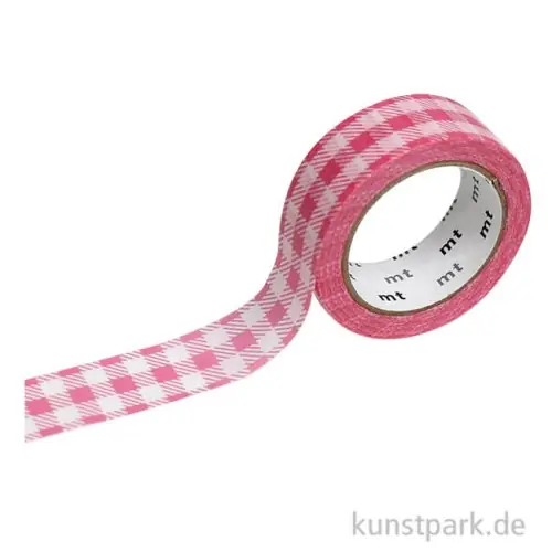 Neue Ware MT Masking Tape Stripe Checkered Pink, 15 mm, 7 m Rolle