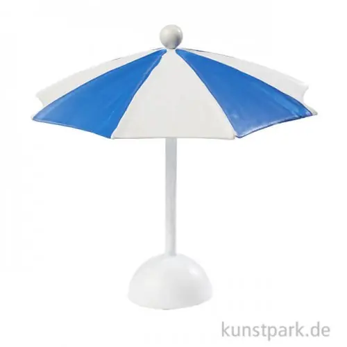Nur Heute Mini Sonnenschirm aus Kunststoff - Blau-Weiß, 10x10 cm
