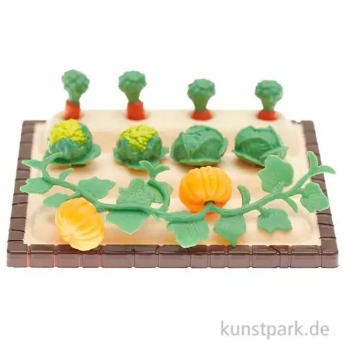 Miniatur Gemüsebeet, 10-teilig, 9 x 1,5 x 9 cm Nur Für Kurze Zeit