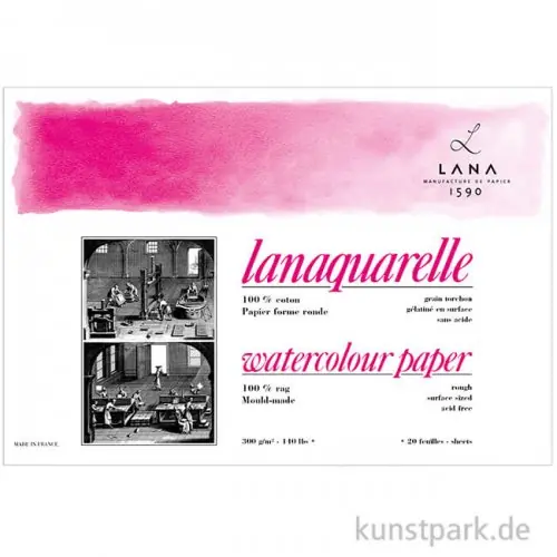 Lanaquarelle Aquarellpapier 20 Blatt, 300g, rau Meistverkauft