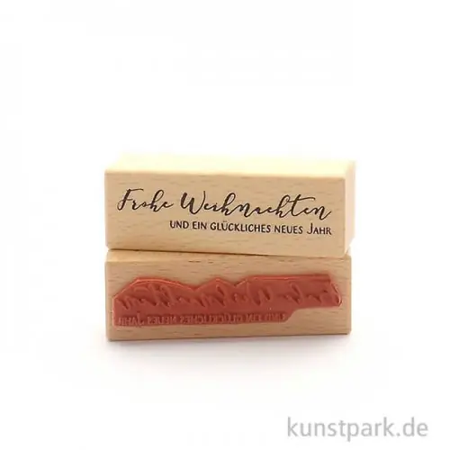 Direktkauf Stempel - Frohe Weihnachten und ein glückliches neues Jahr, 3x9 cm