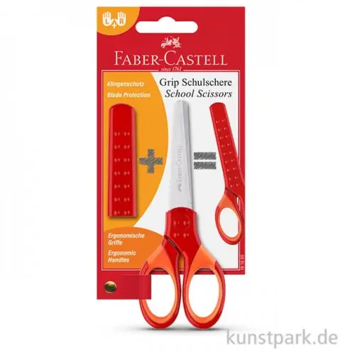 Ab Werk Faber-Castell GRIP, Schulschere Rot