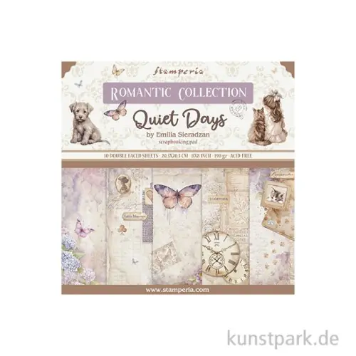 Stamperia Scrapbooking Pad - Quiet Days, 20,3 x 20,3 cm Kracherpreis