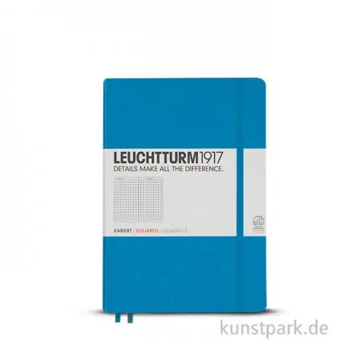 Preiswert Leuchtturm Notizbuch Hardcover - Azur - Kariert