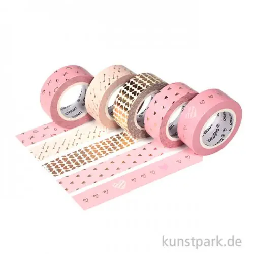 Washitape - Amor-gold, 5er Set, 10 m Abverkauf