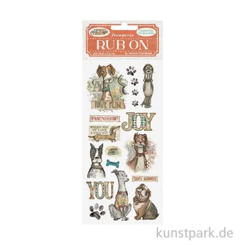 Angebot Stamperia Rub On Transferfolie - Furry Friends Dog