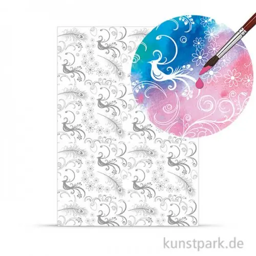 Ausverkauf Zauberpapier - Pfauen, DIN A4, 250 g