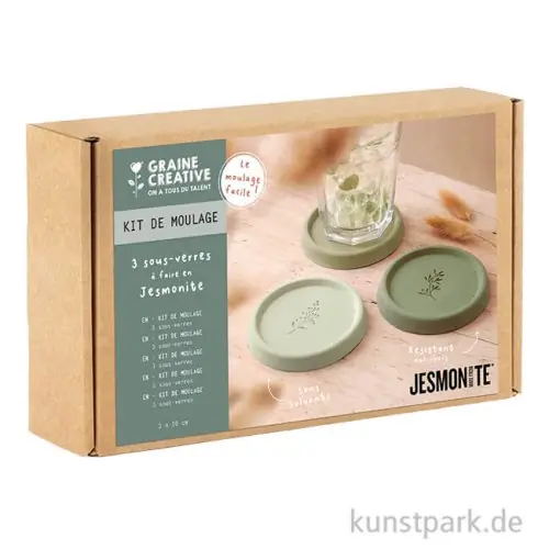 Schneller Versand DIY Set - Untersetzer gießen mit Jesmonite AC100 + Zubehör, Floral