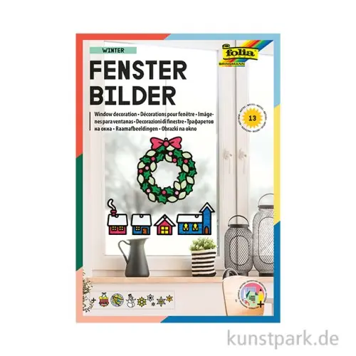Schneller Versand Fensterbilder Bastelset - WINTER Transparent