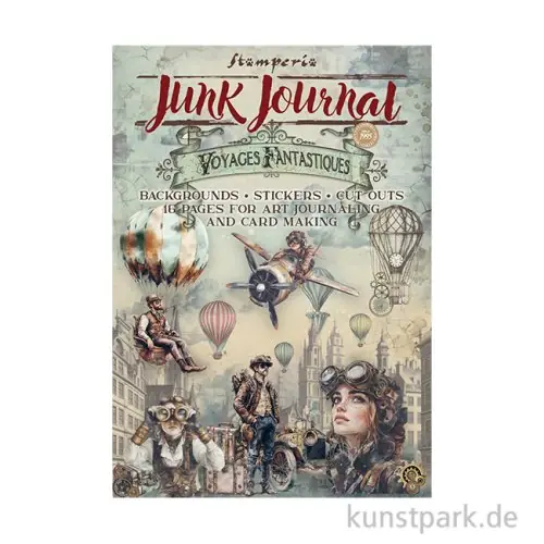 Top-Angebot Stamperia Junk Journal Set, 16 Blatt, A4 - Voyages Fantastiques