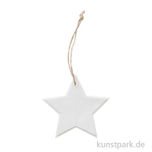 Anhänger Stern, Weiß, Porzellan, 10 cm Sonderaktion