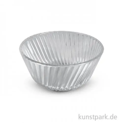 Garantierte Lieferung Glas Schale mit Rillen, 7 cm, 2 Stück