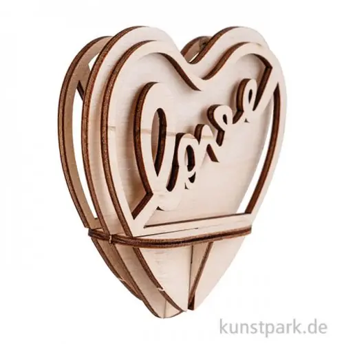 Gleich Bestellen Holz-Steckteil - Love, 10 cm, Bausatz mit 5 Teilen