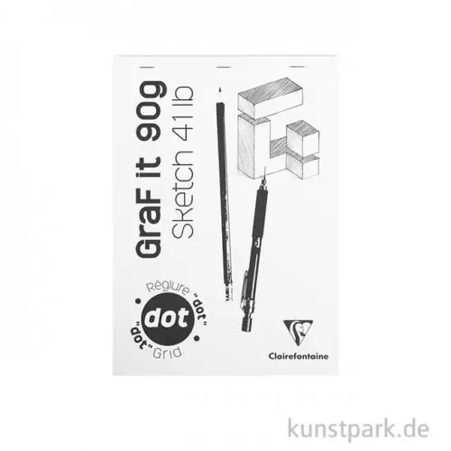 Clairefontaine Graf It Skizzenblock dotted, 90 g, 80 Blatt Neue Kollektion