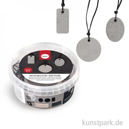 Kostenloser Rückversand Rayher Schmuckbeton Starter Kit, mit 3 Formen + Zubehör