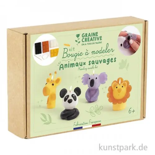 Knallerangebot DIY Set - Kerzen mit Modellierwachs - Wilde Tiere