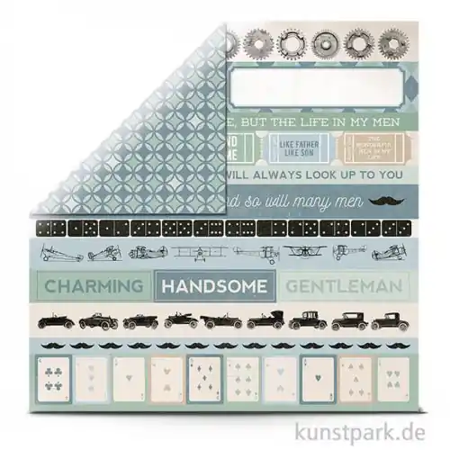 Barber Shoppe - Scrapbookingpapier 150g 30,5 x 30,5 cm Ab Werk