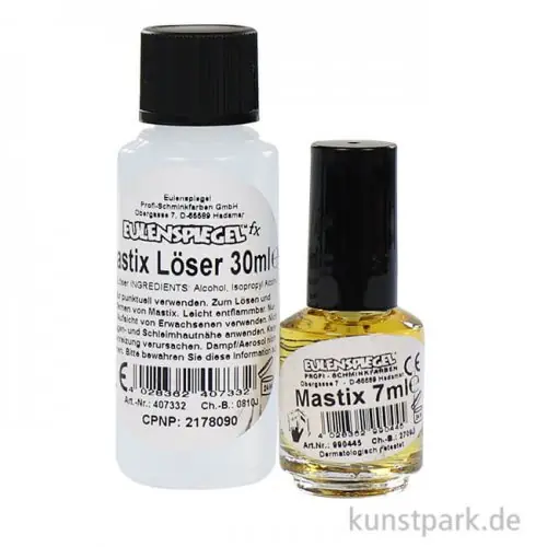 Zertifiziert Eulenspiegel Mastix-Set mit Mastix 7 ml und Mastix-Löser 30 ml